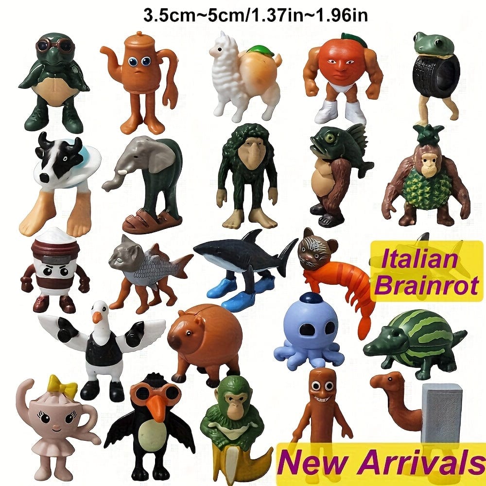 24pcs Italian Brainrot Character Animal Statue Set 24pcs Italian Brainrot Character Animal Statue Set