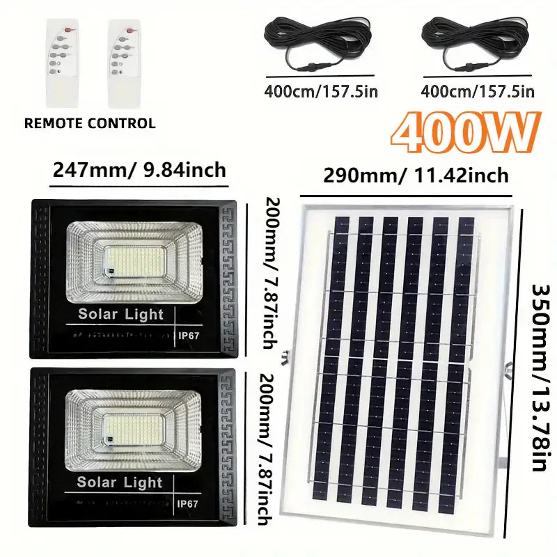 400W Led Solar Light High bright 2 Head Flood Light Waterproof Outdoor Garden wall light with Aluminum solar panel For garden 400W Led Solar Light High bright 2 Head Flood Light Waterproof Outdoor Garden wall light with Aluminum solar panel For garden
