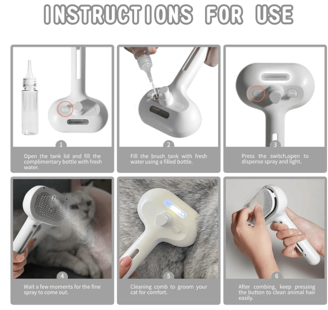 Pet Hair Spray Brush