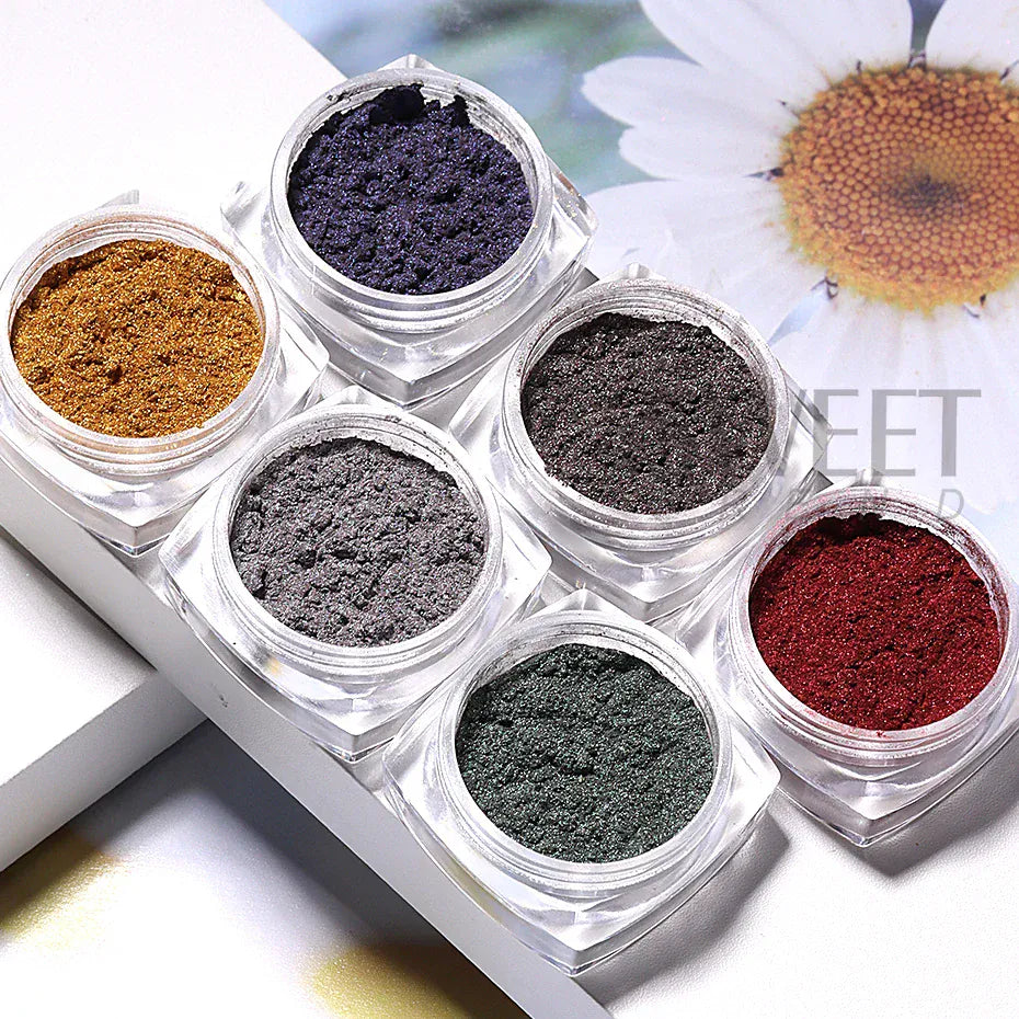 6 Colors Cat Eye Chrome Magnetic Nail Powder Pearl Fairy Pigment Reflective Effect Rubbing Dust DIY Charm Manicure Decor Flash 6 Colors Cat Eye Chrome Magnetic Nail Powder Pearl Fairy Pigment Reflective Effect Rubbing Dust DIY Charm Manicure Decor Flash