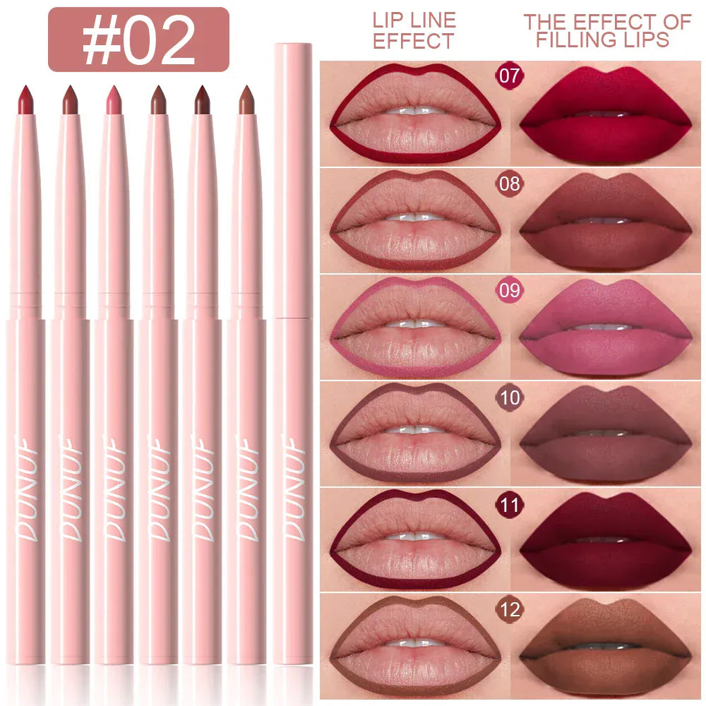 6pcs Lip Liner Pen Set Long-Lasting, Waterproof Sweatproof, Easy Coloring Non-fading Color Rendering Lip Gloss Set Beauty Makeup 6pcs Lip Liner Pen Set Long-Lasting, Waterproof Sweatproof, Easy Coloring Non-fading Color Rendering Lip Gloss Set Beauty Makeup