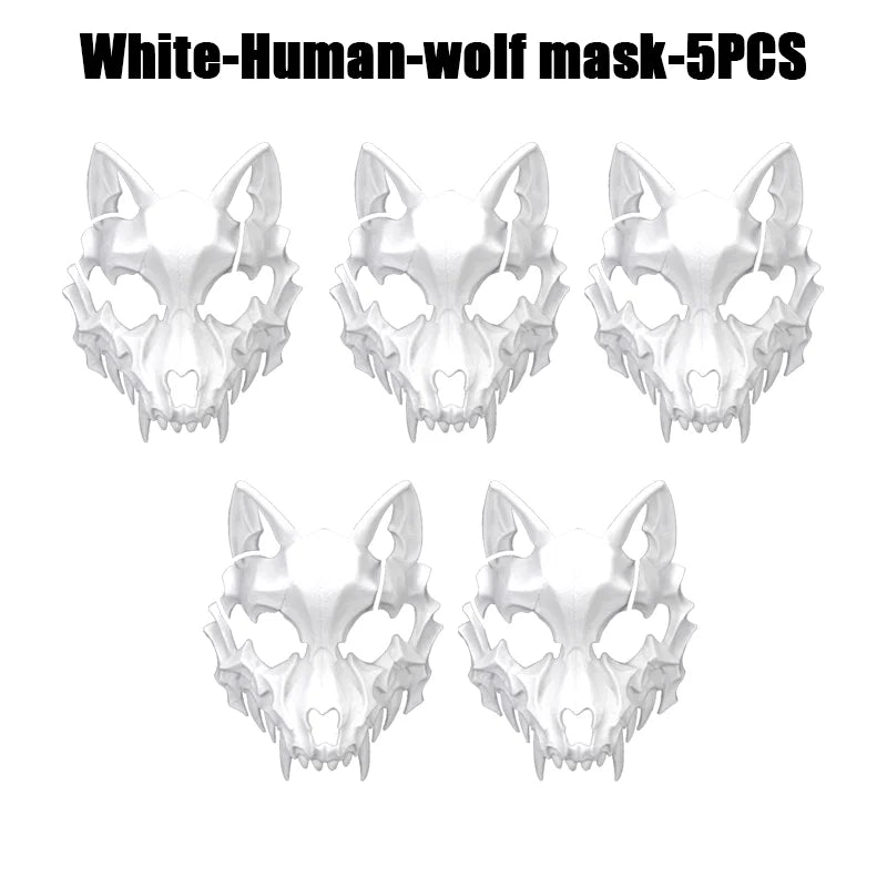 Halloween Skull Party Mask Anime Dragon God Skeleton Half Face Masks Bone Skull Animals Mask Cosplay Dance Prom Costume Props