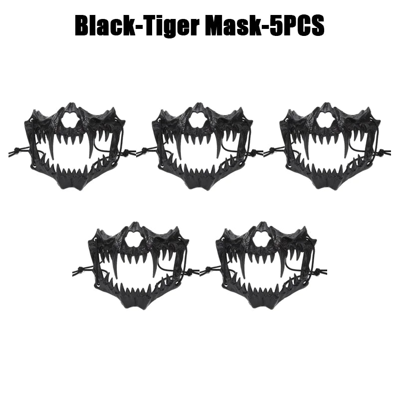 Halloween Skull Party Mask Anime Dragon God Skeleton Half Face Masks Bone Skull Animals Mask Cosplay Dance Prom Costume Props