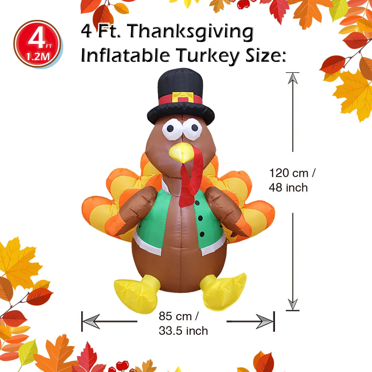Thanksgiving Inflatable Turkey Decoration with LED