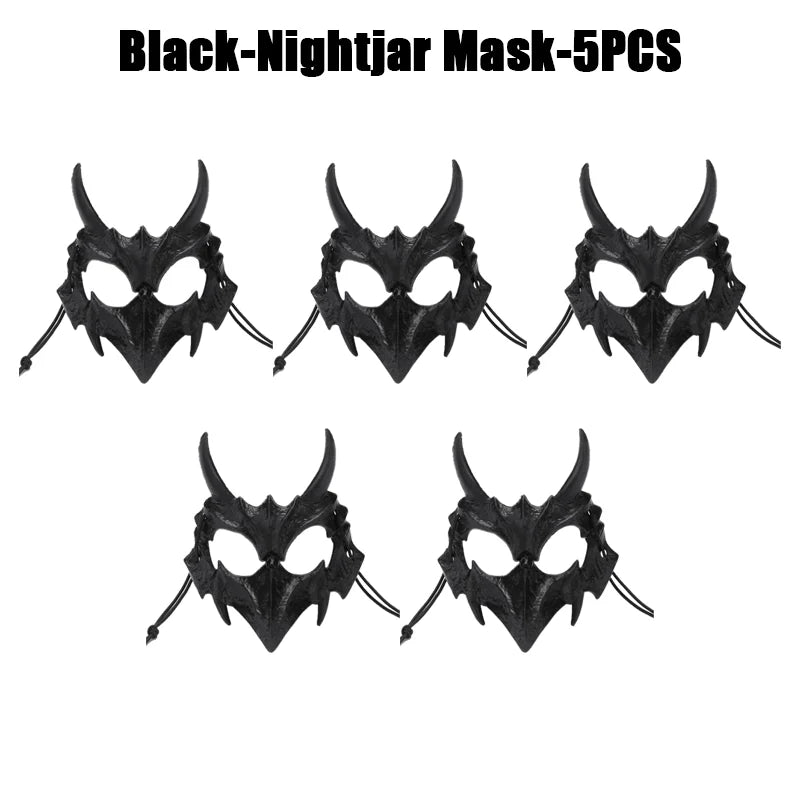 Halloween Skull Party Mask Anime Dragon God Skeleton Half Face Masks Bone Skull Animals Mask Cosplay Dance Prom Costume Props