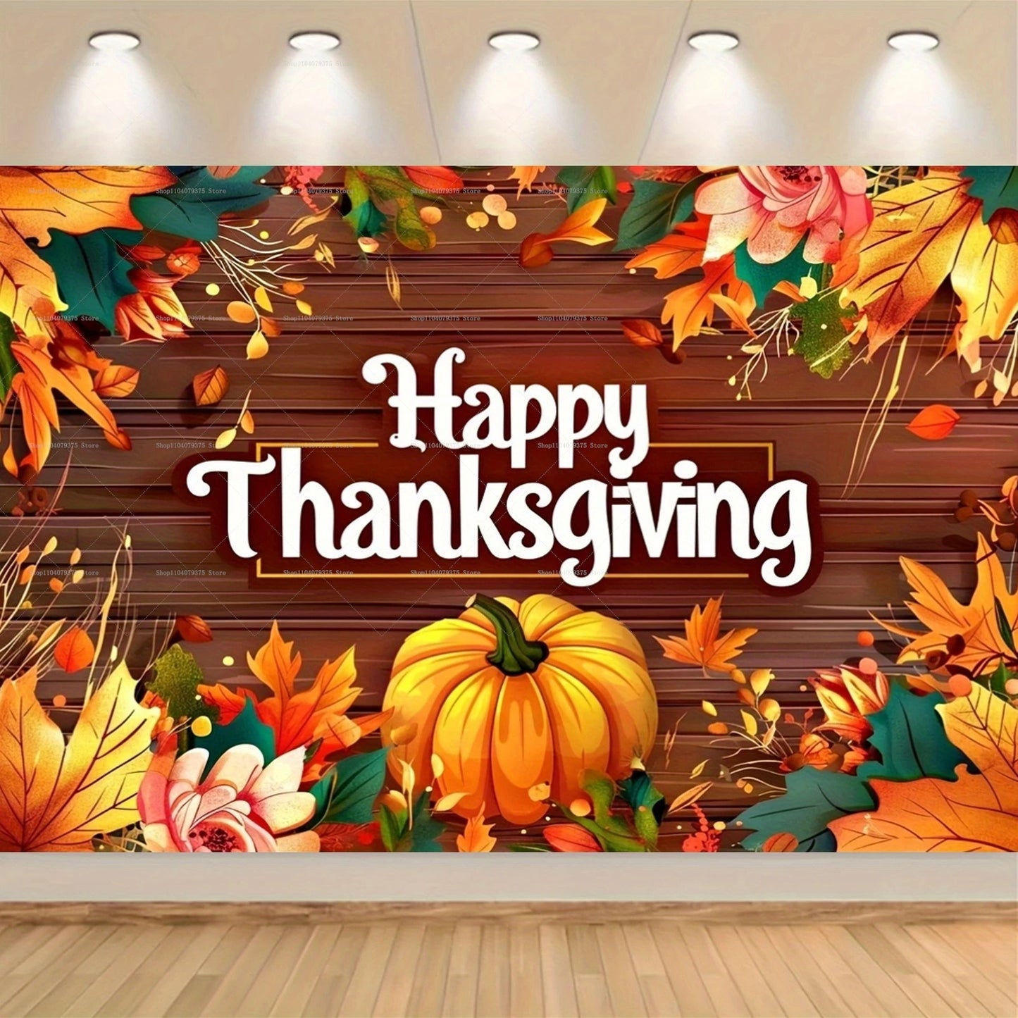 Happy Thanksgiving Scarecrow Pumpkin Room Photography Background