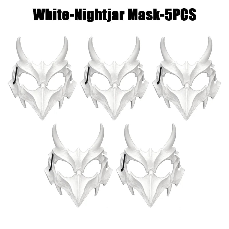 Halloween Skull Party Mask Anime Dragon God Skeleton Half Face Masks Bone Skull Animals Mask Cosplay Dance Prom Costume Props
