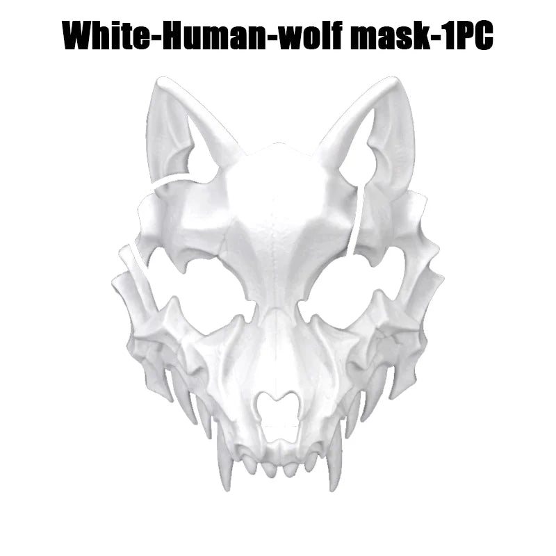 Halloween Skull Party Mask Anime Dragon God Skeleton Half Face Masks Bone Skull Animals Mask Cosplay Dance Prom Costume Props
