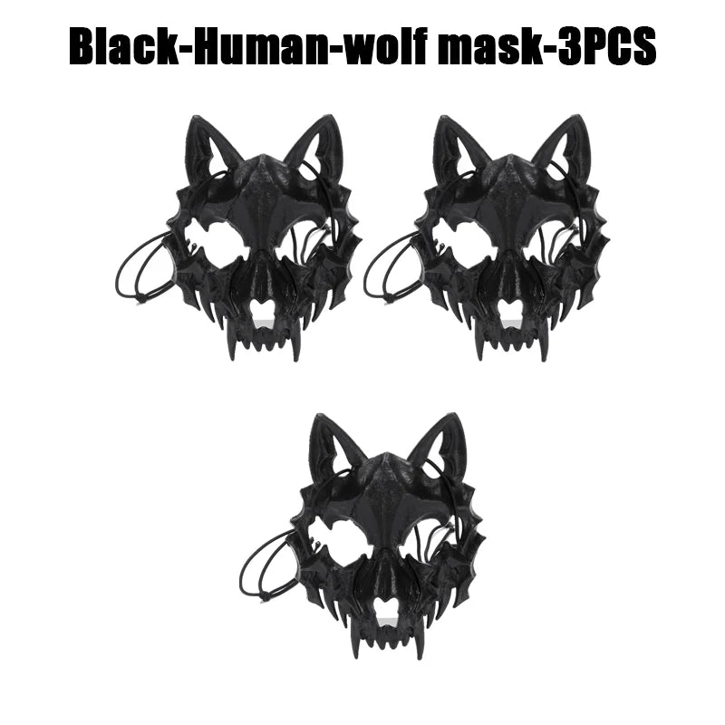 Halloween Skull Party Mask Anime Dragon God Skeleton Half Face Masks Bone Skull Animals Mask Cosplay Dance Prom Costume Props