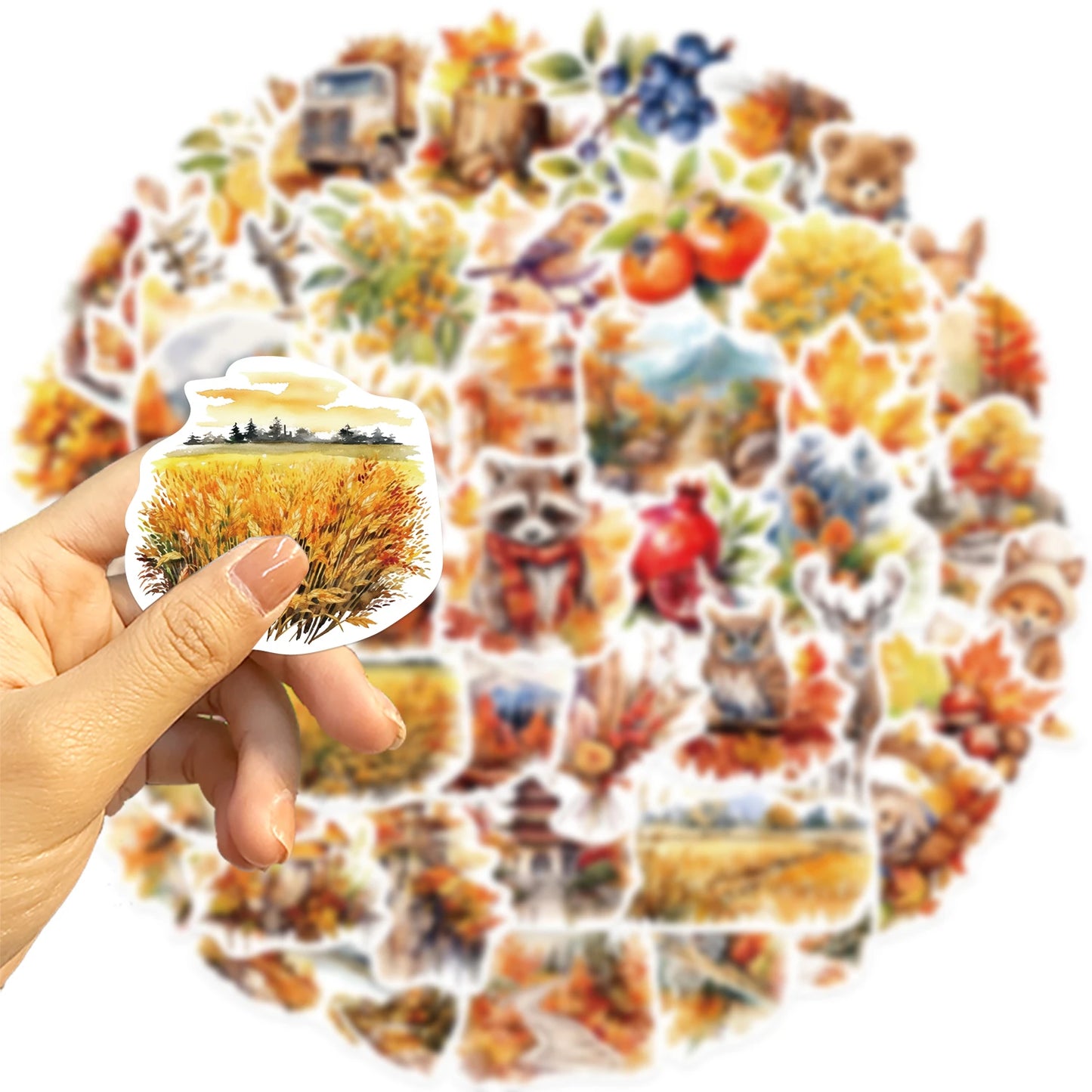 50pcs Thanksgiving Stickers Fall Stickers for Holiday Decoration