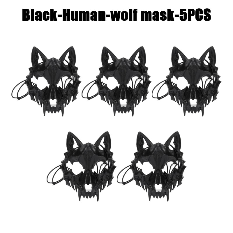 Halloween Skull Party Mask Anime Dragon God Skeleton Half Face Masks Bone Skull Animals Mask Cosplay Dance Prom Costume Props