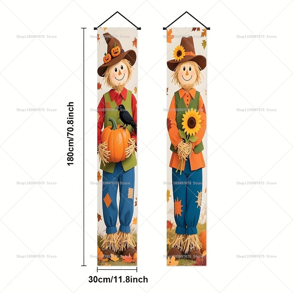 Thanksgiving Autumn Pumpkins Maple Leaf Banners