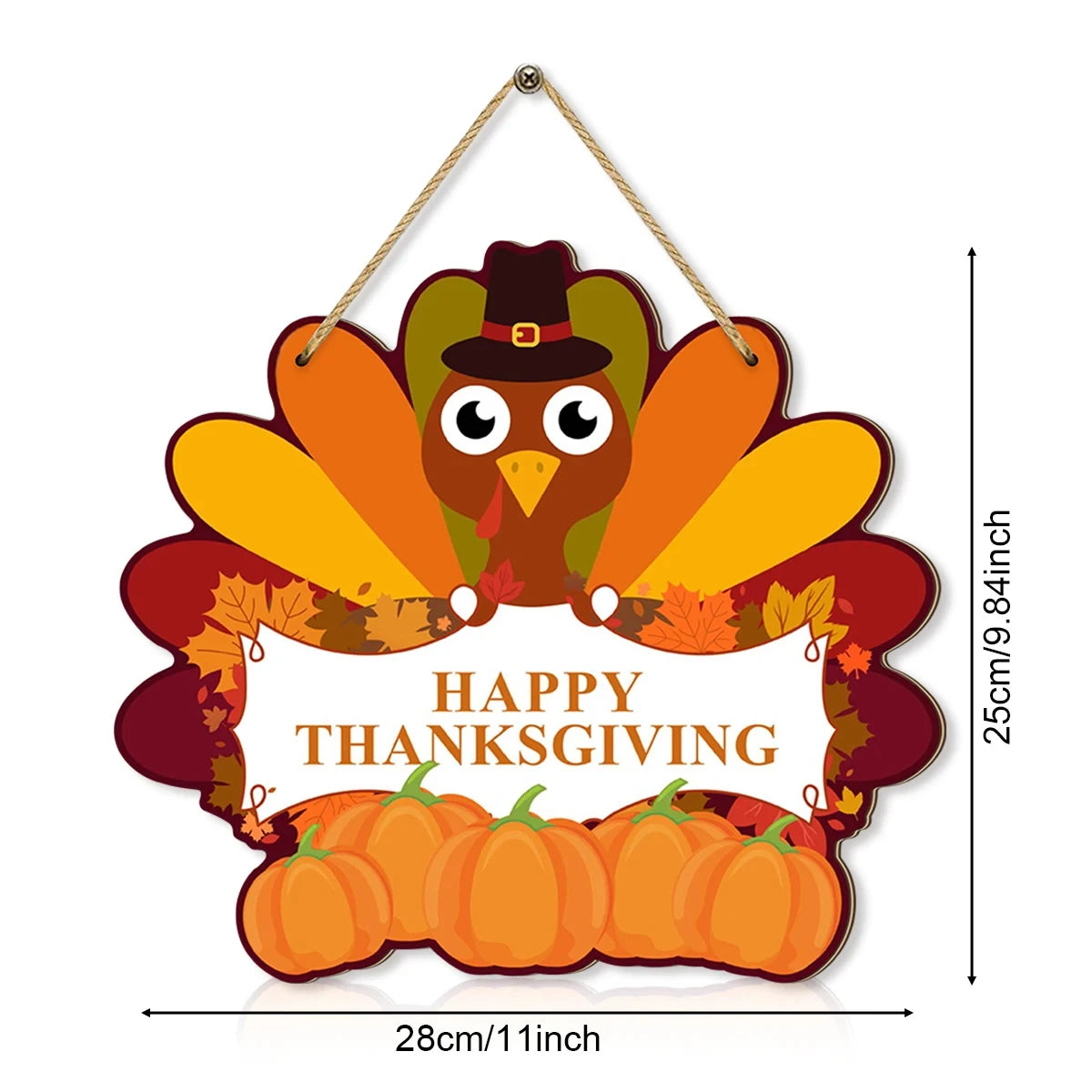 Thanksgiving themed wooden hanging sign decoration