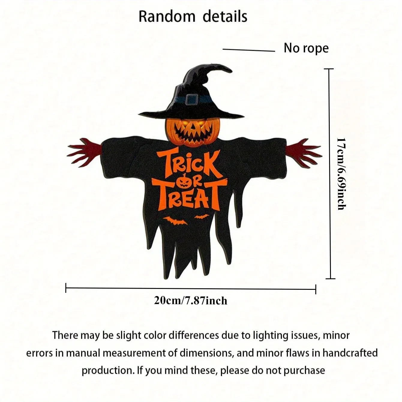 Halloween Trick or Treat Wooden Sign – Spooky Monster Door & Wall Decor