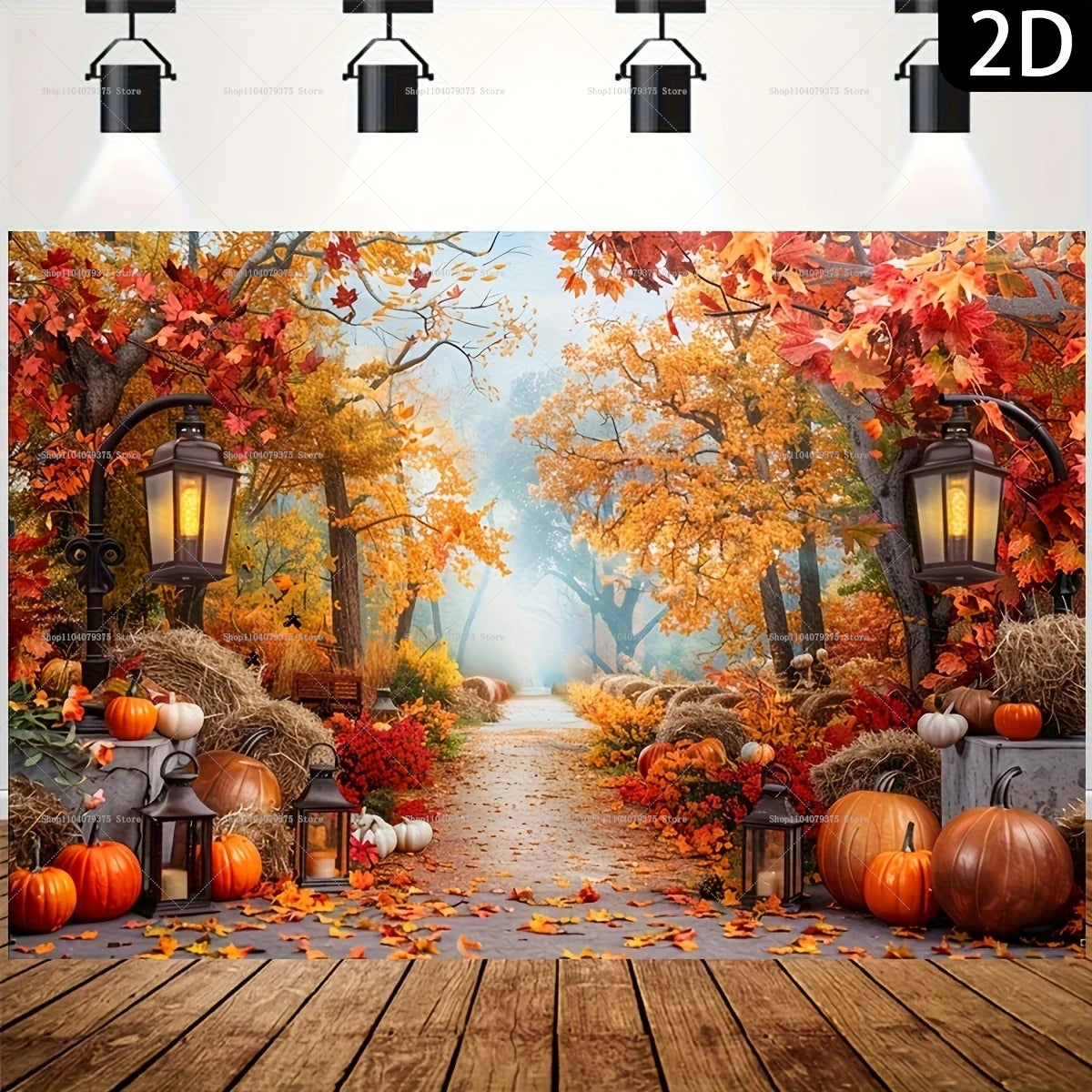 Happy Thanksgiving Scarecrow Pumpkin Room Photography Background