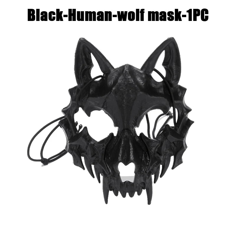 Halloween Skull Party Mask Anime Dragon God Skeleton Half Face Masks Bone Skull Animals Mask Cosplay Dance Prom Costume Props