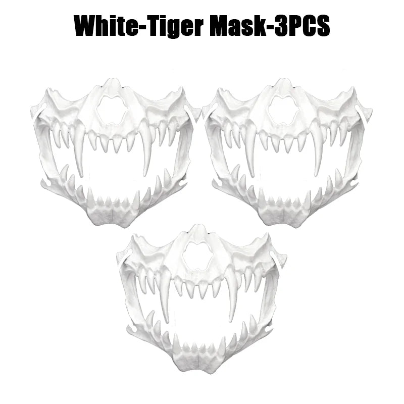 Halloween Skull Party Mask Anime Dragon God Skeleton Half Face Masks Bone Skull Animals Mask Cosplay Dance Prom Costume Props