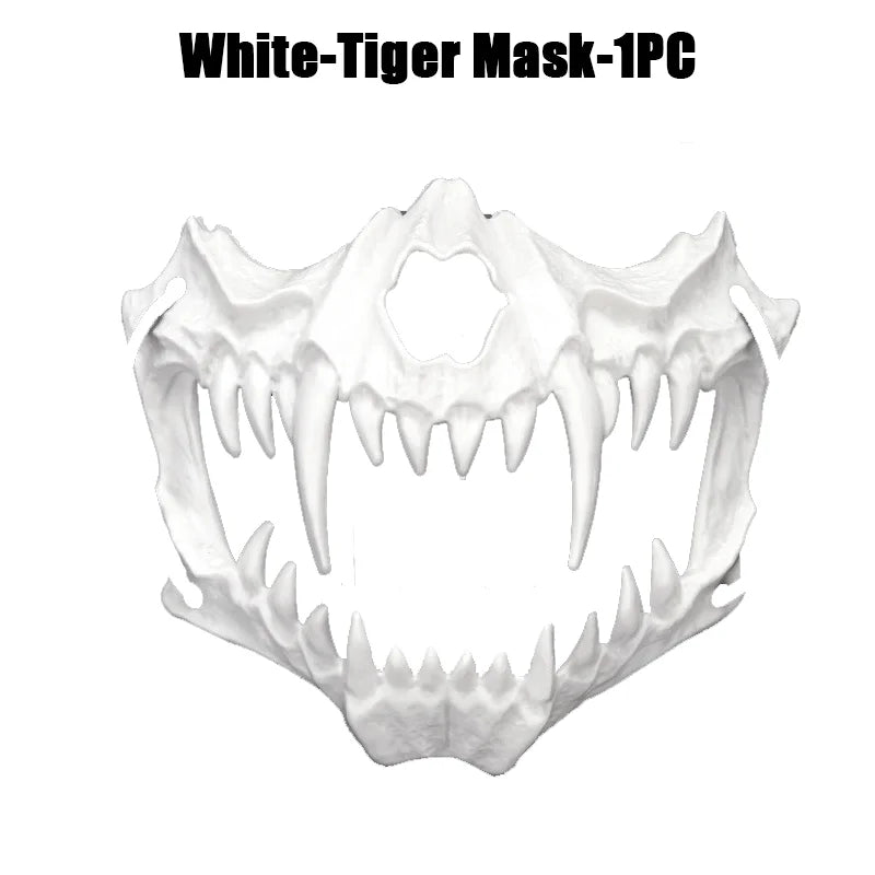 Halloween Skull Party Mask Anime Dragon God Skeleton Half Face Masks Bone Skull Animals Mask Cosplay Dance Prom Costume Props