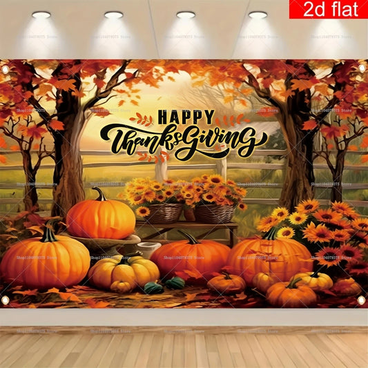 Happy Thanksgiving Scarecrow Pumpkin Room Photography Background