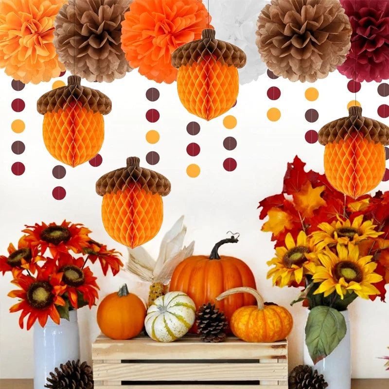 19-Piece Autumn Thanksgiving Paper Lanterns