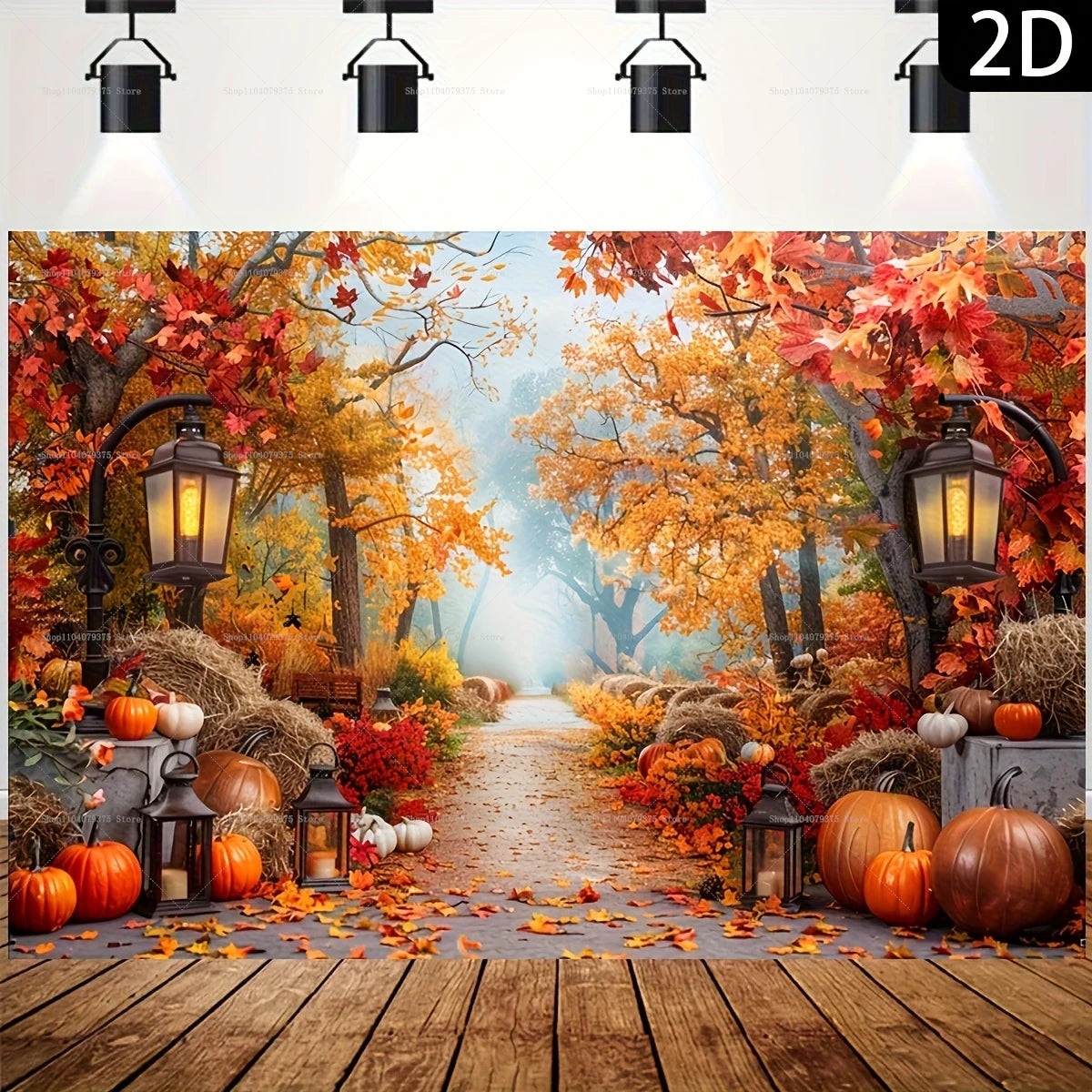 Happy Thanksgiving Scarecrow Pumpkin Room Photography Background