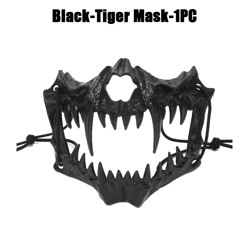Halloween Skull Party Mask Anime Dragon God Skeleton Half Face Masks Bone Skull Animals Mask Cosplay Dance Prom Costume Props