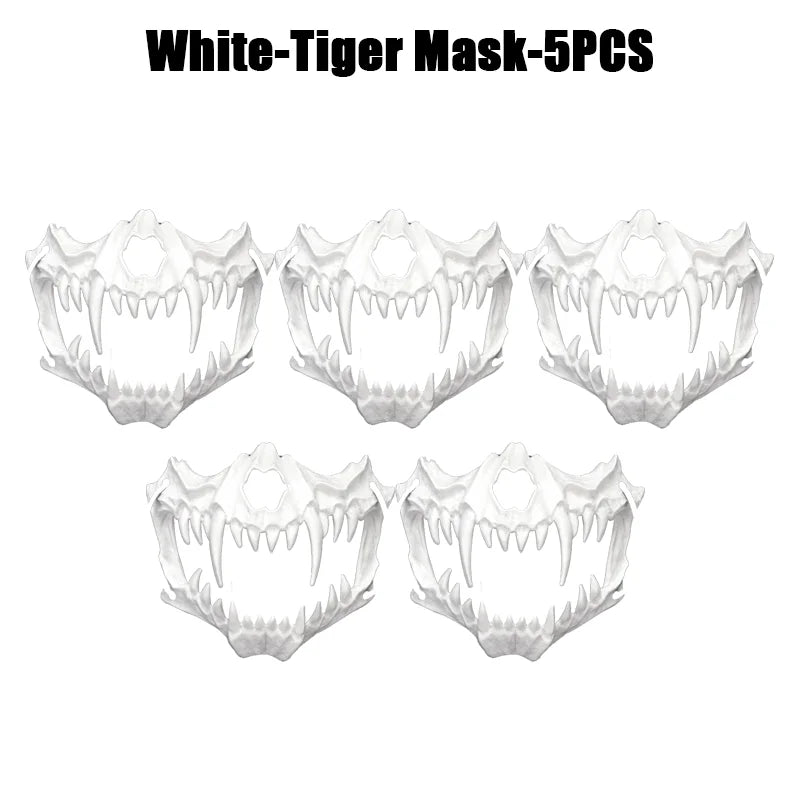 Halloween Skull Party Mask Anime Dragon God Skeleton Half Face Masks Bone Skull Animals Mask Cosplay Dance Prom Costume Props