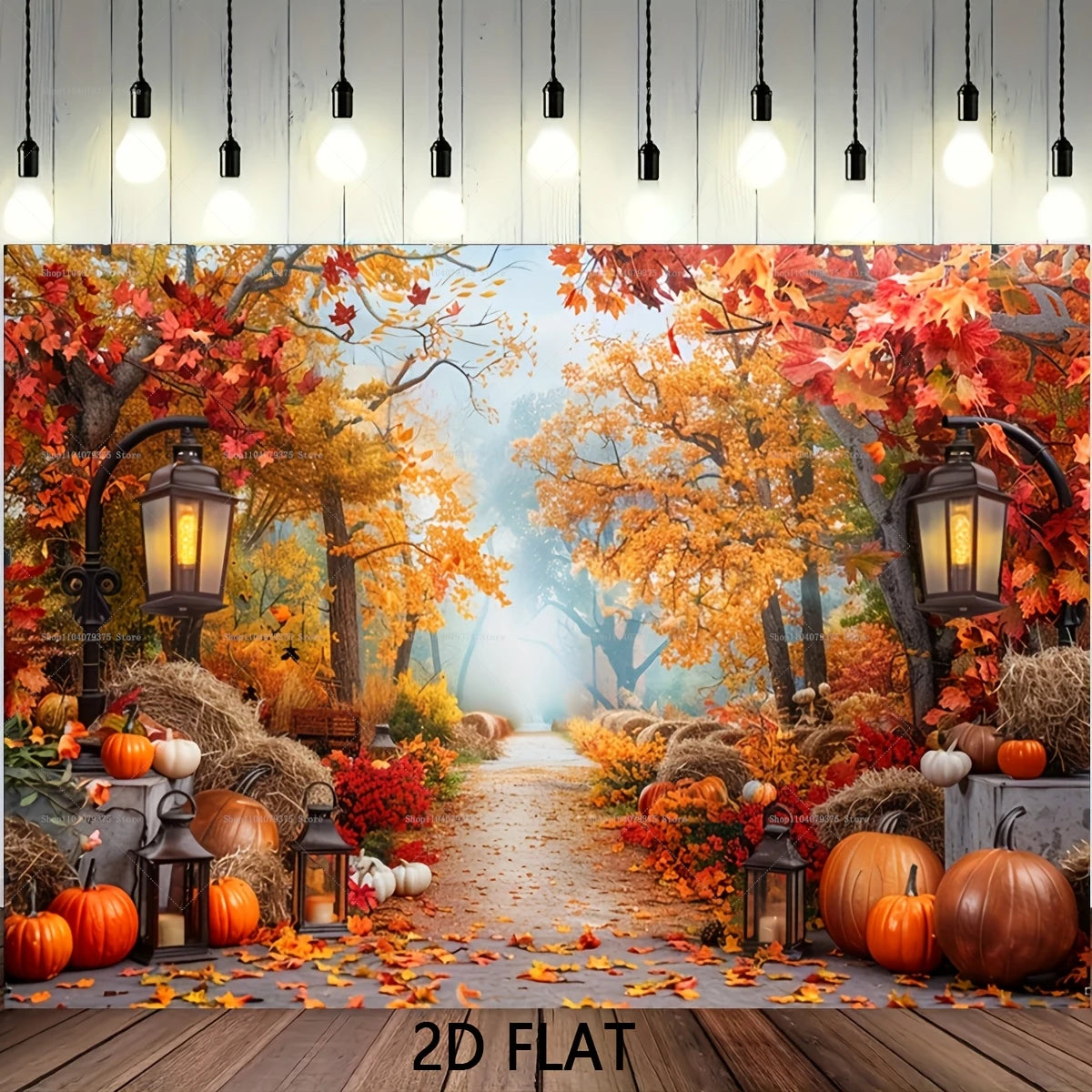 Happy Thanksgiving Scarecrow Pumpkin Room Photography Background