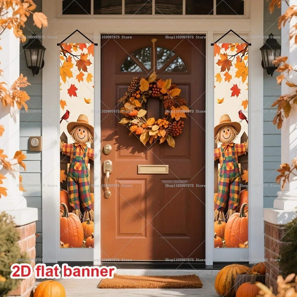 Thanksgiving Autumn Pumpkins Maple Leaf Banners