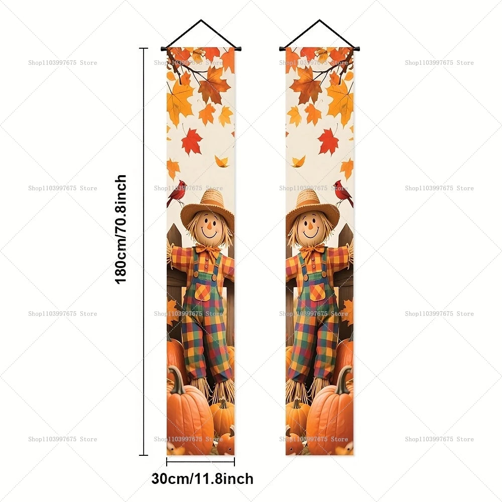 Thanksgiving Autumn Pumpkins Maple Leaf Banners