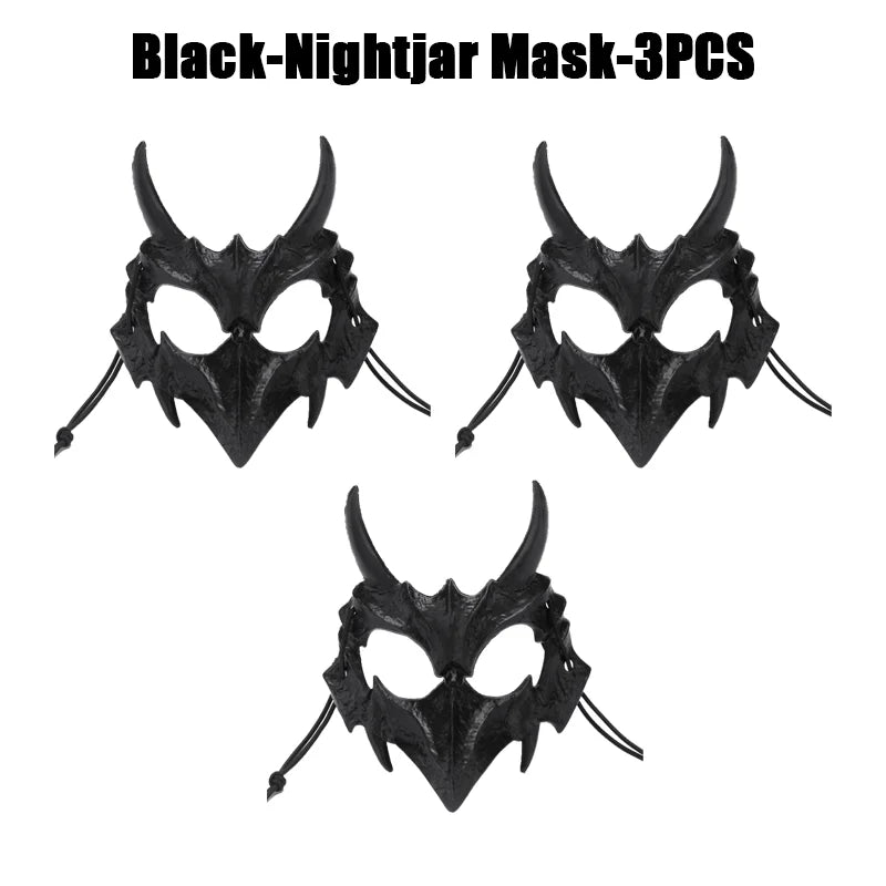 Halloween Skull Party Mask Anime Dragon God Skeleton Half Face Masks Bone Skull Animals Mask Cosplay Dance Prom Costume Props