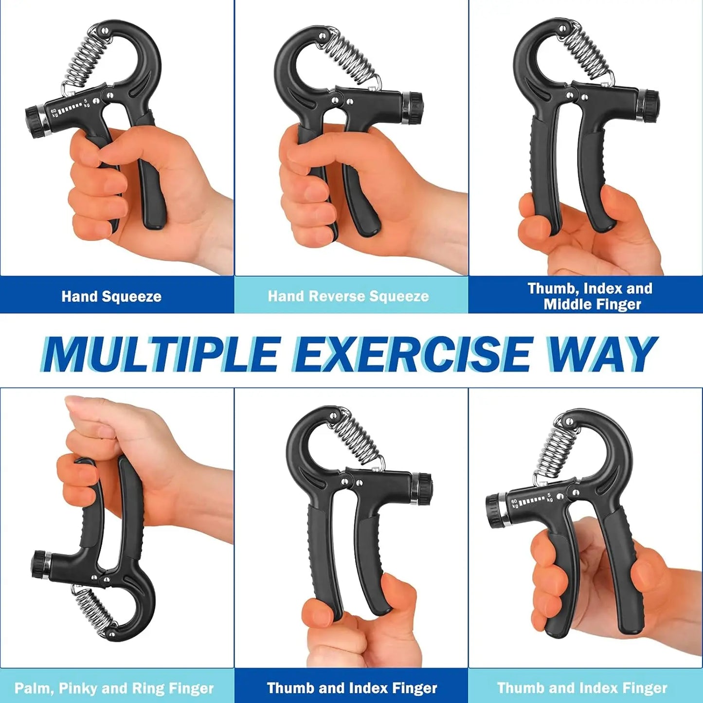 Grip Strength Trainer Hand Grip Exerciser Strengthener with Adjustable Resistance 11-132 Lbs (5-60kg) Forearm Strengthener