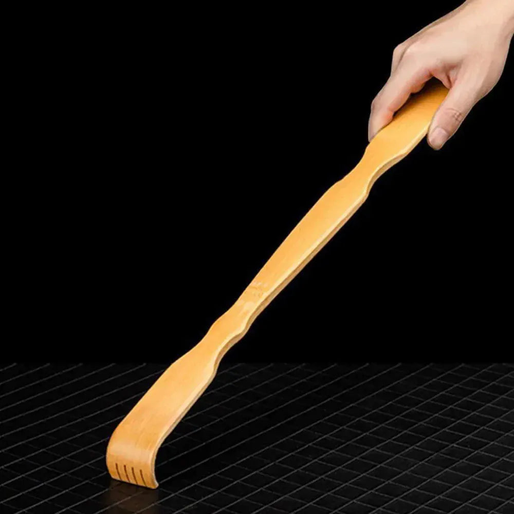 Bamboo Back Scratcher with Massage Roller | Wahooly Bamboo Back Scratcher with Massage Roller | Long-Reach Design