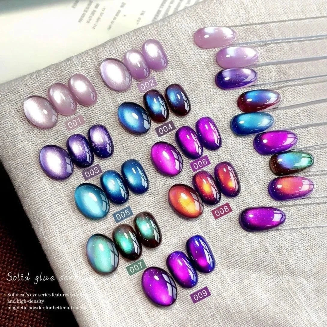Cat Eye Nail Glue 9-Color Comes with a Double Headed Magnet Cat Eye Stick, Shining Gloss High Saturation Colors Sparkling Women' Cat Eye Nail Glue 9-Color Comes with a Double Headed Magnet Cat Eye Stick, Shining Gloss High Saturation Colors Sparkling Women'