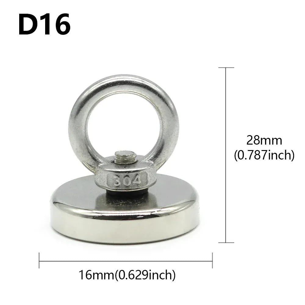 D16~D42mm Super Strong Neodymium Fishing Magnet N52 Heavy Duty Rare Earth Magnet with Countersunk Hole Eyebolt Salvage Magnetic D16~D42mm Super Strong Neodymium Fishing Magnet N52 Heavy Duty Rare Earth Magnet with Countersunk Hole Eyebolt Salvage Magnetic
