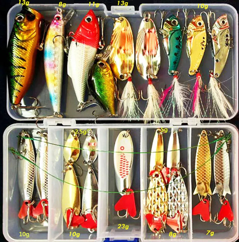 Fishing Lures Kit Hard Soft Baits Metal Jigs & Tackle Box – Wahooly Fishing Lures Kit – Hard & Soft Baits, Metal Jigs, Spoons & Tackle Box