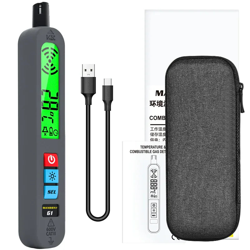 G1 Gas Leak Detector Combustible Natural Gas Recharge Portable Sound Vibration Alarm LCD Display Methane Alcohol Tester G1 Gas Leak Detector Combustible Natural Gas Recharge Portable Sound Vibration Alarm LCD Display Methane Alcohol Tester