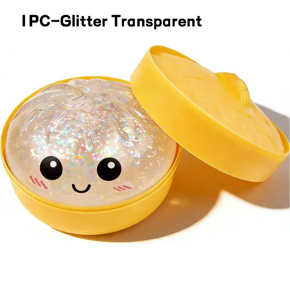 Glitter Dumpling Squishy with Steamer Box | Stress Relief Desk Toy Glitter Dumpling Squishy with Steamer Box – Stress Relief Desk Toy