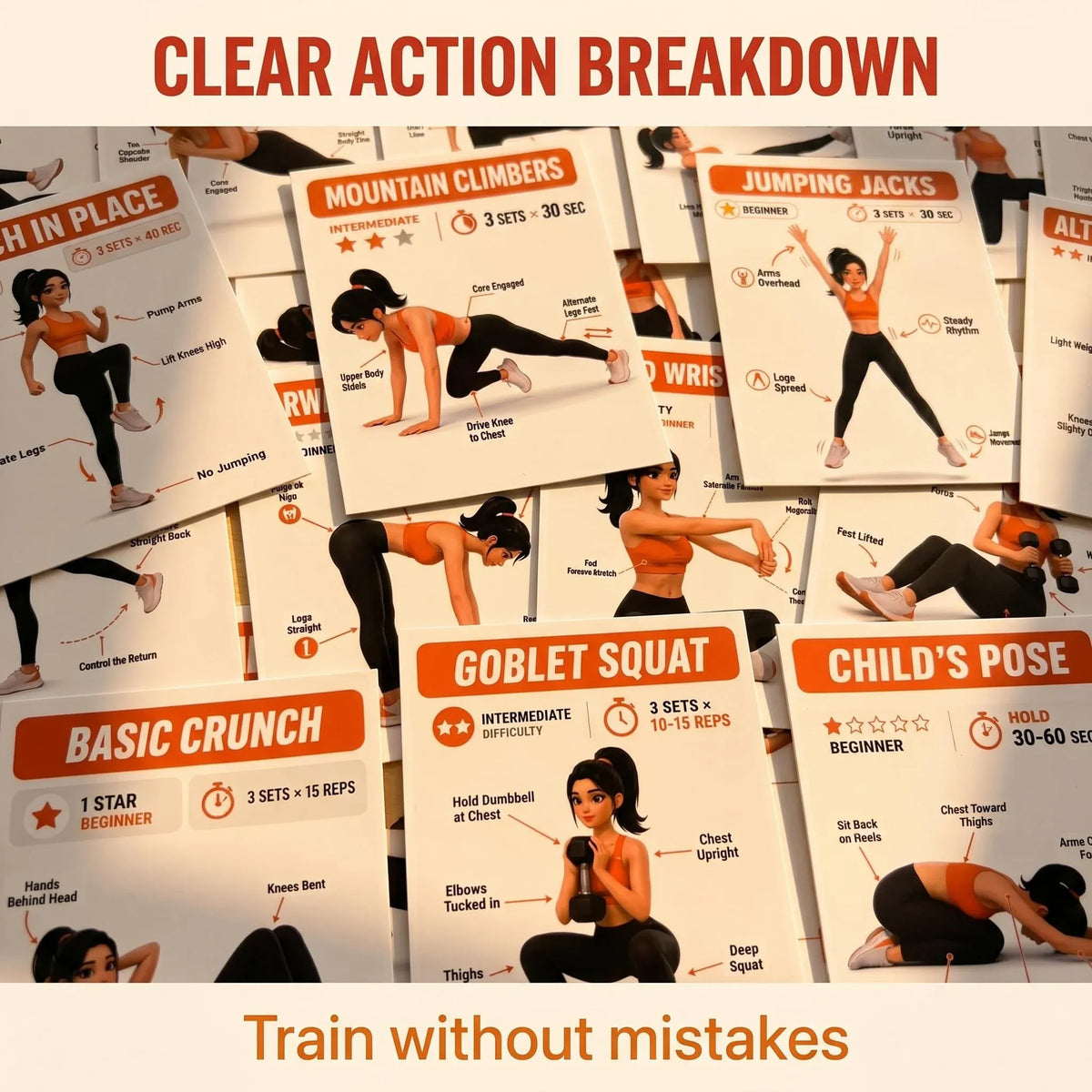 Home Workout Cards for Strength, Core & Stretching Home Workout Cards for Strength, Core & Stretching