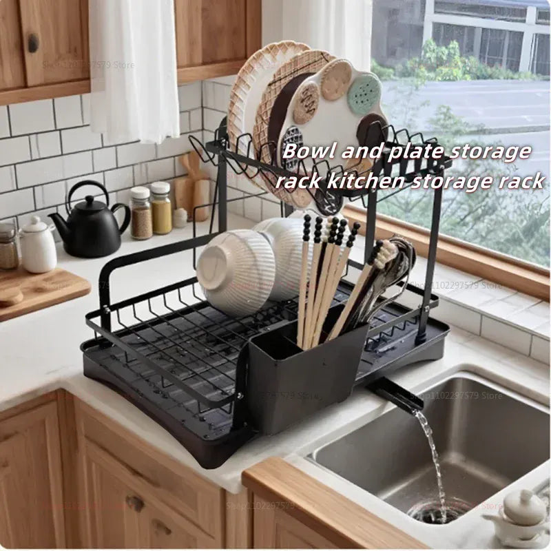 Kitchen Storage Rack Compact Multi-Function Dish Drainer Kitchen Storage Rack Compact Multi-Function Dish Drainer