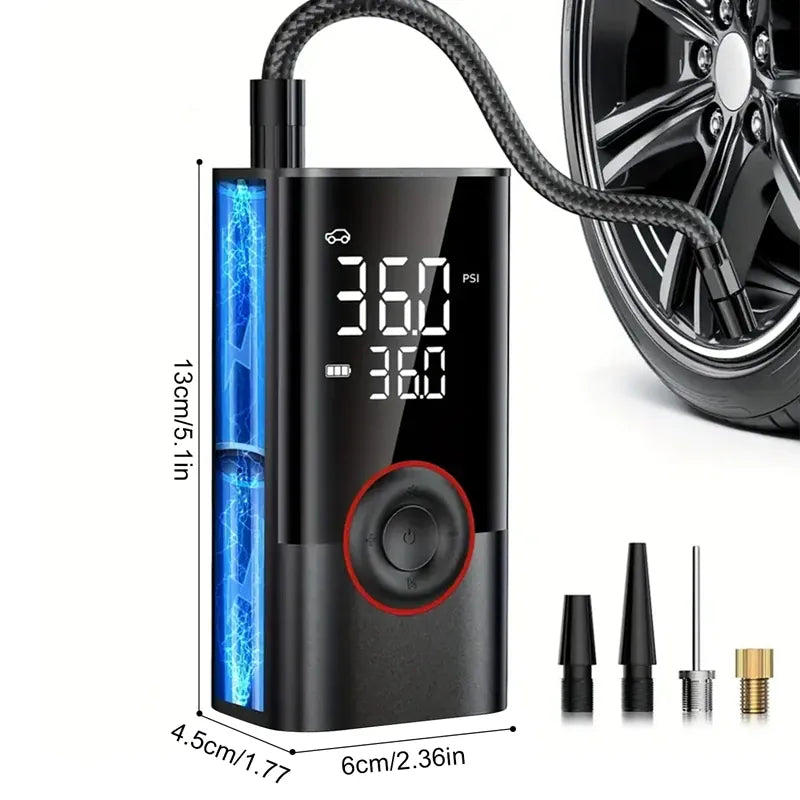 LEIBOO 150PSI Smart Cordless Tire Inflator – 80W Digital Air Compressor | Wahooly LEIBOO Smart Cordless Tire Inflator – 150PSI 80W Air Compressor with Digital Gauge & Auto Shut-Off