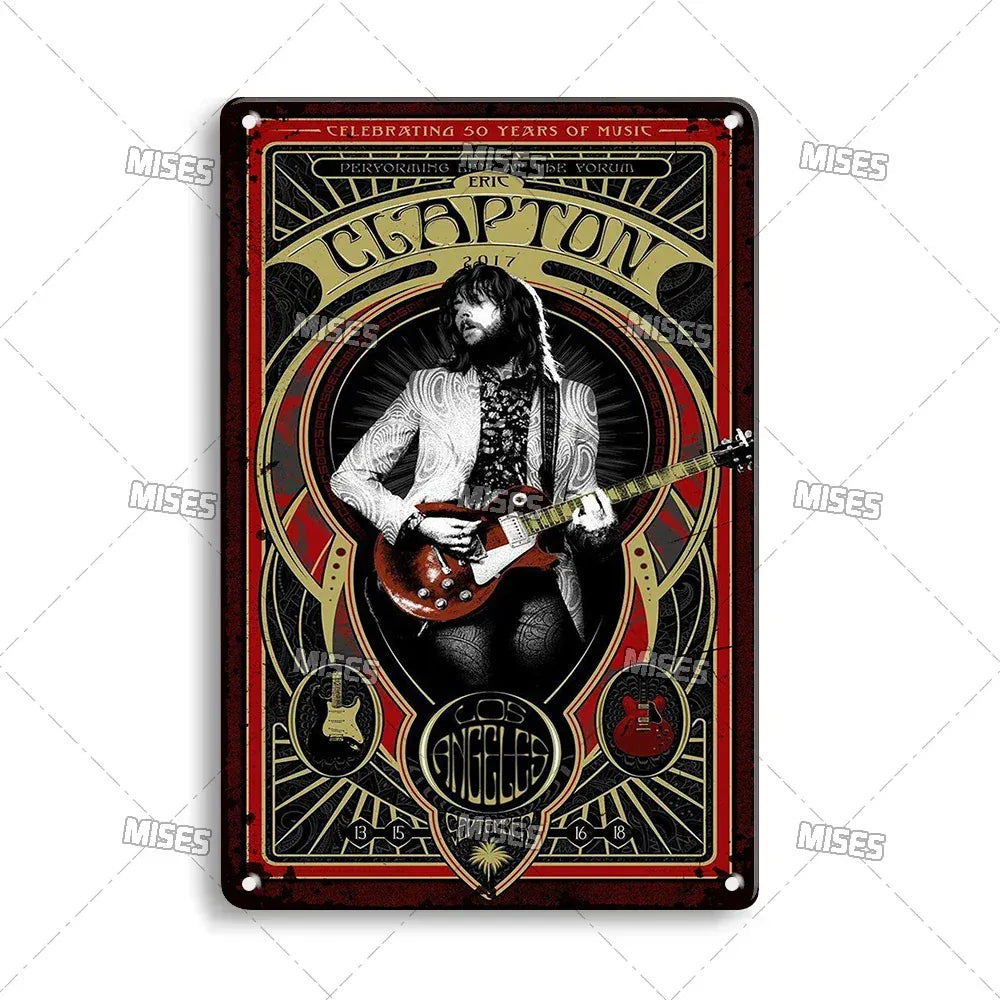 MISES Musician Eric Clapton Metal Poster Decorative Plate Vintage Metal Sign Poster Home Bar Cafe Industrial Decor Metal Plaque MISES Musician Eric Clapton Metal Poster Decorative Plate Vintage Metal Sign Poster Home Bar Cafe Industrial Decor Metal Plaque
