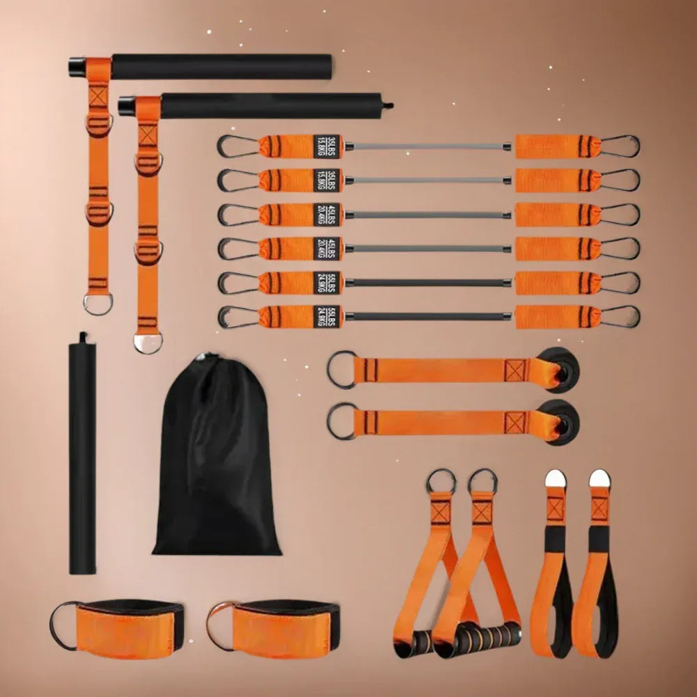 Pilates Bar Kit W/ Resistance Bands Multifunctional Pilates Bar Portable Yoga Pilates Stick Home Gym Strength Training Equipment Pilates Bar Kit W/ Resistance Bands Multifunctional Pilates Bar Portable Yoga Pilates Stick Home Gym Strength Training Equipment