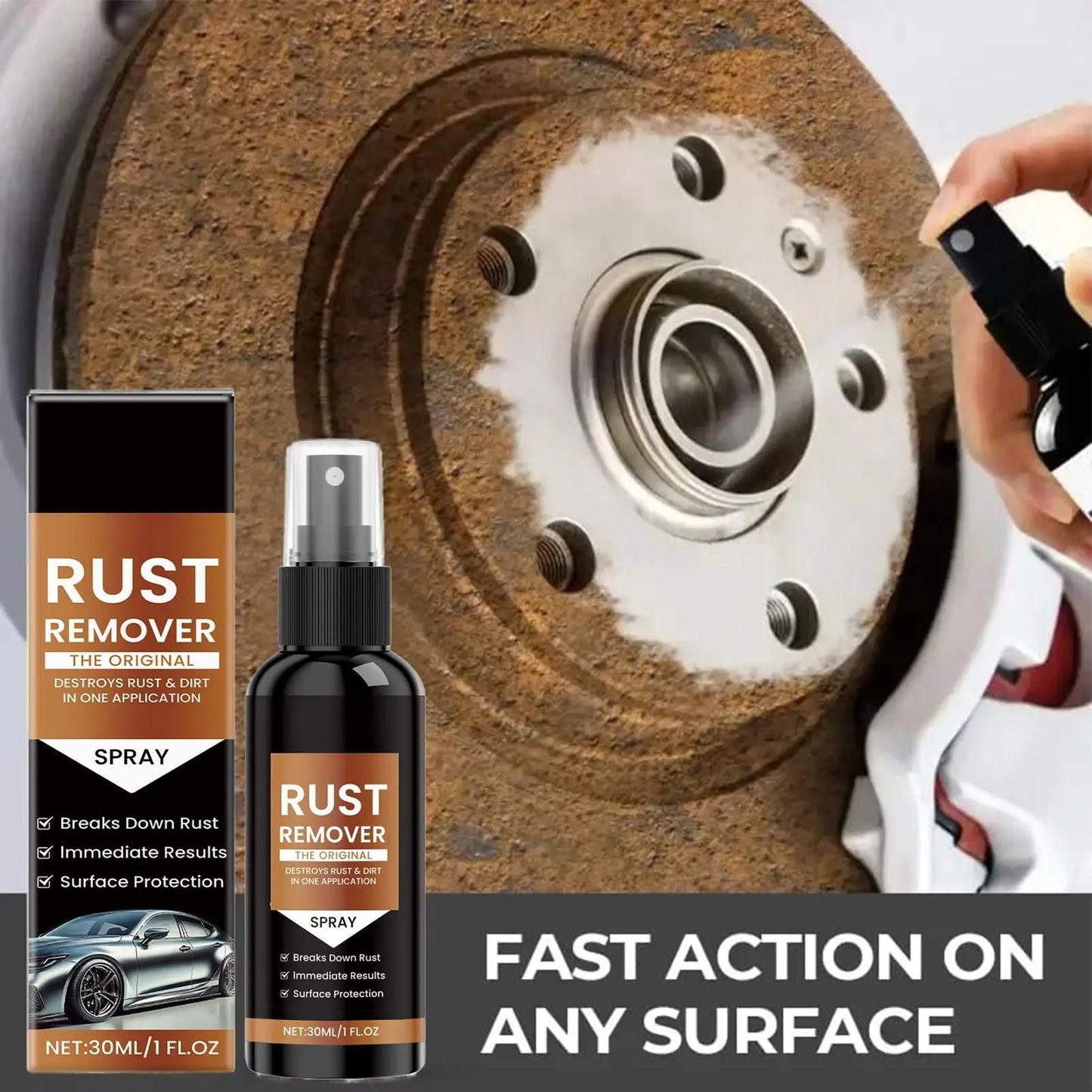 Rust Remover Spray Automotive Rust Remover Effective Concentrated 1 Fl.oz Fast-Acting Long-Lasting Cleaner for Household Rust Remover Spray Automotive Rust Remover Effective Concentrated 1 Fl.oz Fast-Acting Long-Lasting Cleaner for Household