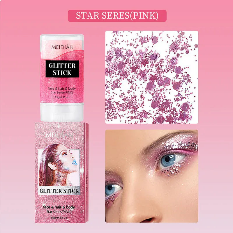 Sparkling Sequins Glitter Gel Stick Mermaid Sequin Body Glitter Gel Cosmetic Hair Glitter Festival Makeup for Halloween Party Sparkling Sequins Glitter Gel Stick Mermaid Sequin Body Glitter Gel Cosmetic Hair Glitter Festival Makeup for Halloween Party