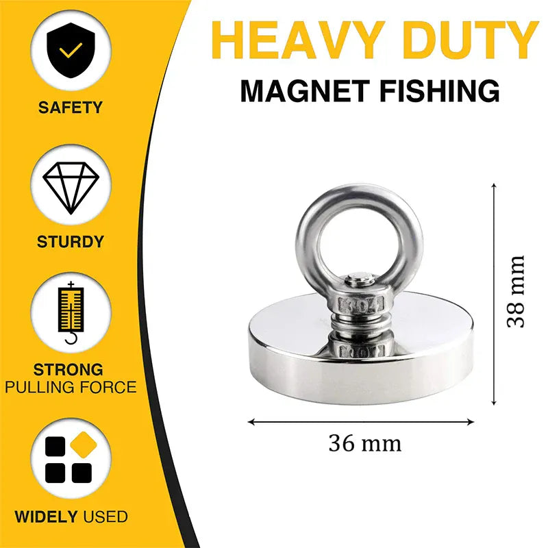 Super Strong Neodymium Fishing magnet Hooks N52 Heavy Duty magnet with Countersunk Hole Eyebolt 16-42mm Salvage Searcher Magnets Super Strong Neodymium Fishing magnet Hooks N52 Heavy Duty magnet with Countersunk Hole Eyebolt 16-42mm Salvage Searcher Magnets