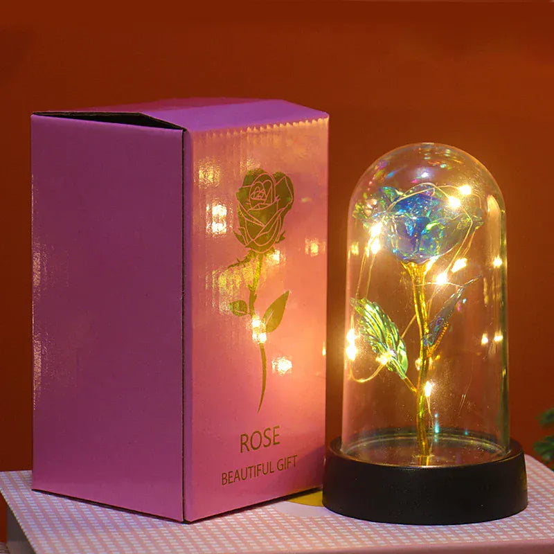 Valentines Day Gift for Girlfriend Eternal Rose LED Light Foil Flower In Glass Cover Mothers Day Wedding Favors Bridesmaid Gifts Valentines Day Gift for Girlfriend Eternal Rose LED Light Foil Flower In Glass Cover Mothers Day Wedding Favors Bridesmaid Gifts