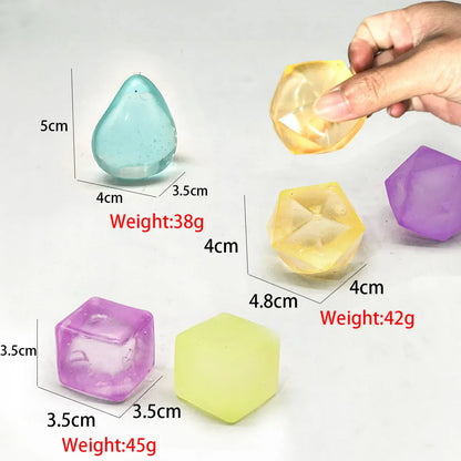 Water Drop Stress Relief Squeeze Toy | Soft Silicone Fidget Ball 1/2/4P Water Drop Maltose Stress Relieving Ball Pinching Toy Soft Transparent Silicone Stress Relief Squeeze Adult Kids Toy Ball
