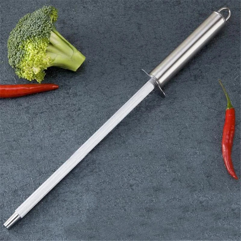 1 Pc Rod Knife Sharpener With Stainless Steel Handle Sharpening For Chefs Steel Knives Kitchen Assistant Helper Musat 1 Pc Rod Knife Sharpener With Stainless Steel Handle Sharpening For Chefs Steel Knives Kitchen Assistant Helper Musat