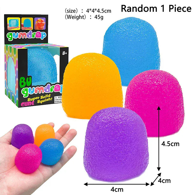 Mini Rainbow Candy Squeeze Toy | Slow Rebound TPR Stress Relief Fidget 1 Piece Muscle Strength Mini Rainbow Candy TPR Decompression Tool Maltose Pinching Stress Relief Slow Rebound Toy